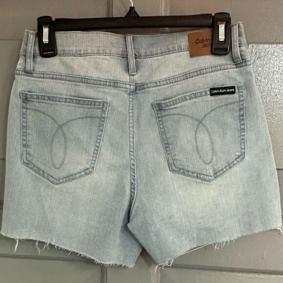 Calvin Klein Jeans Denim High Waist Cut Off Shorts Light Was Sz 25 NWT - Picture 2 of 6